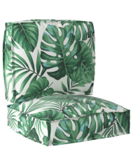 Set de coussins de palette 2 pièces motif feuilles en tissu Oxford | Mobilier & Déco