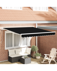 Auvent rétractable automatique noir 350x250 cm, Tissu de remplacement pour auvent pour cadre 3,5x2,5 m noir | Mobilier & Déco