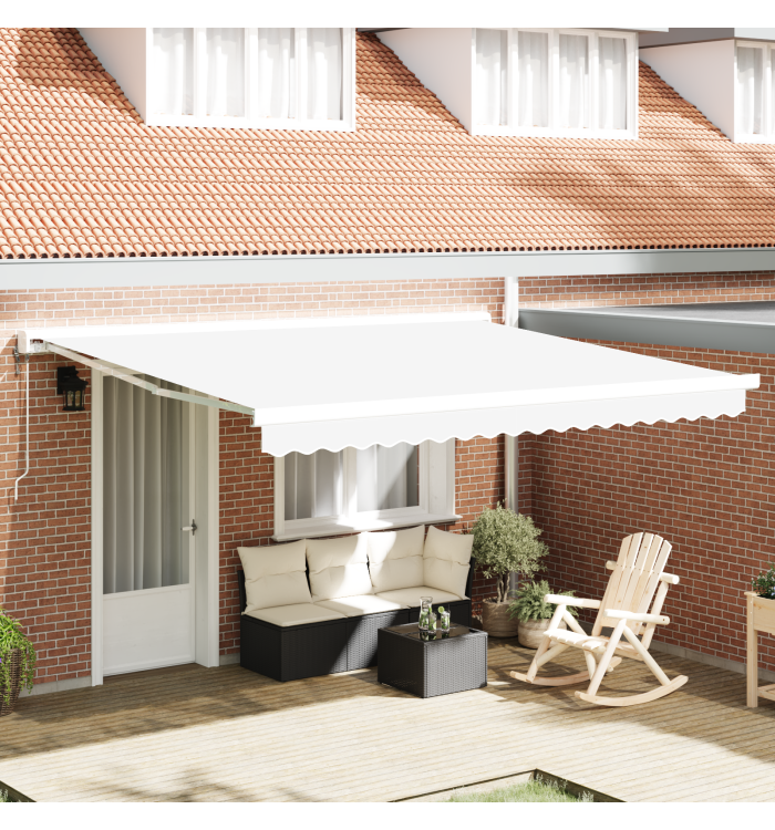 Tissu de remplacement pour auvent pour cadre 4x3,5 m Blanc | Mobilier & Déco