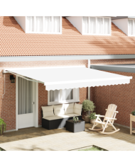 Tissu de remplacement pour auvent pour cadre 4x3,5 m Blanc | Mobilier & Déco