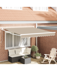Auvent Rétractable Manuel Beige 300x250 cm, Tissu de rechange pour auvent pour cadre de 3x2.5 m Beige | Mobilier & Déco