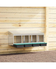 Nichoir à poules4 compartiments, fixation murale, acier galvanisé | Mobilier & Déco