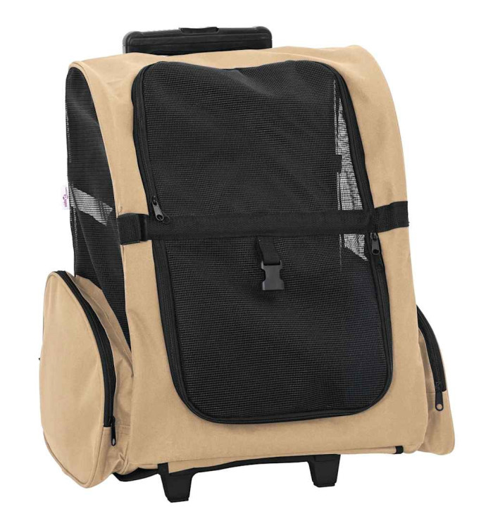 Chariot pour animaux de compagnie 3 en 1 Design Sable 48 x 32 x 57 cm Tissu Oxford | Mobilier & Déco