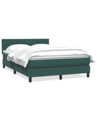 Sommier à lattes de lit et matelas vert foncé 140x210cm velours | Mobilier & Déco