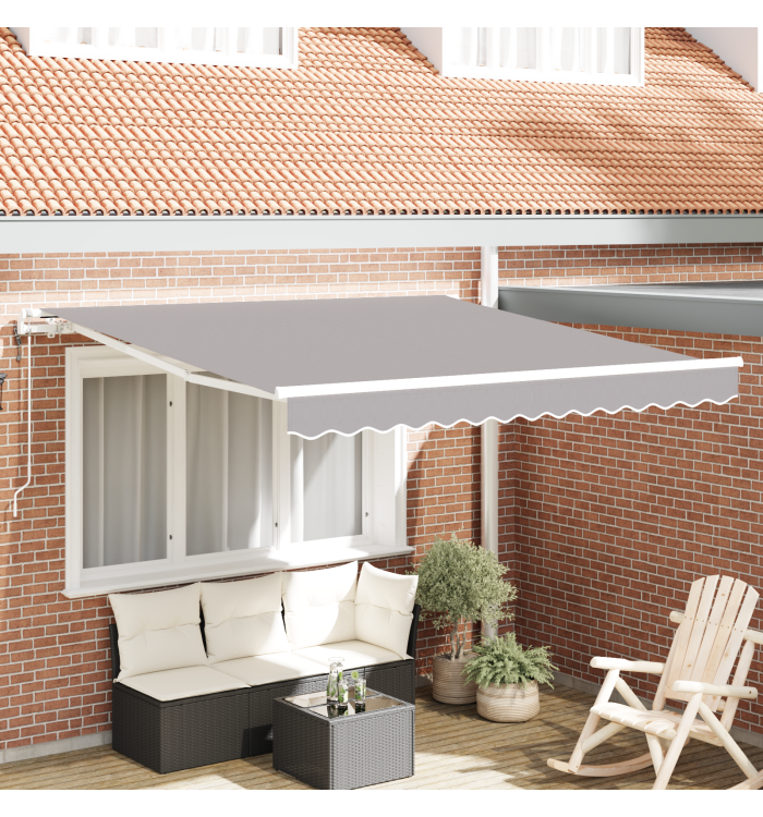 Store rétractable automatique Gris Clair 350x250 cm, Tissu de rechange pour le store de 3.5x2.5 m Gris Clair | Mobilier & Déco