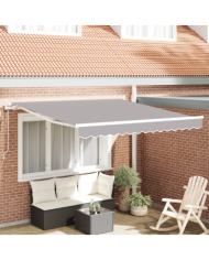 Store rétractable automatique Gris Clair 350x250 cm, Tissu de rechange pour le store de 3.5x2.5 m Gris Clair | Mobilier & Déco