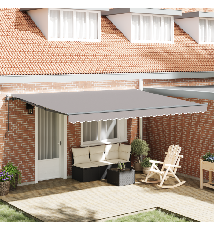 Auvent Rétractable Automatic Gris Clair 450x350 cm, Tissu de Remplacement pour Auvent pour Cadre 4.5x3.5 m Gris Clair | Mobili
