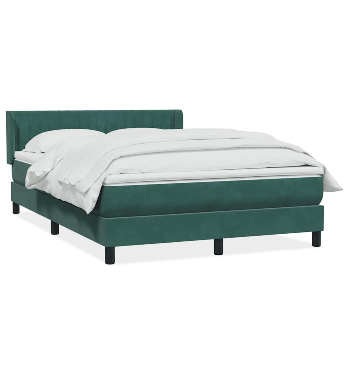 Sommier à lattes de lit et matelas vert foncé 140x220cm velours | Mobilier & Déco
