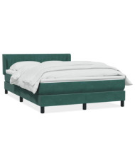 Sommier à lattes de lit et matelas vert foncé 140x220cm velours | Mobilier & Déco