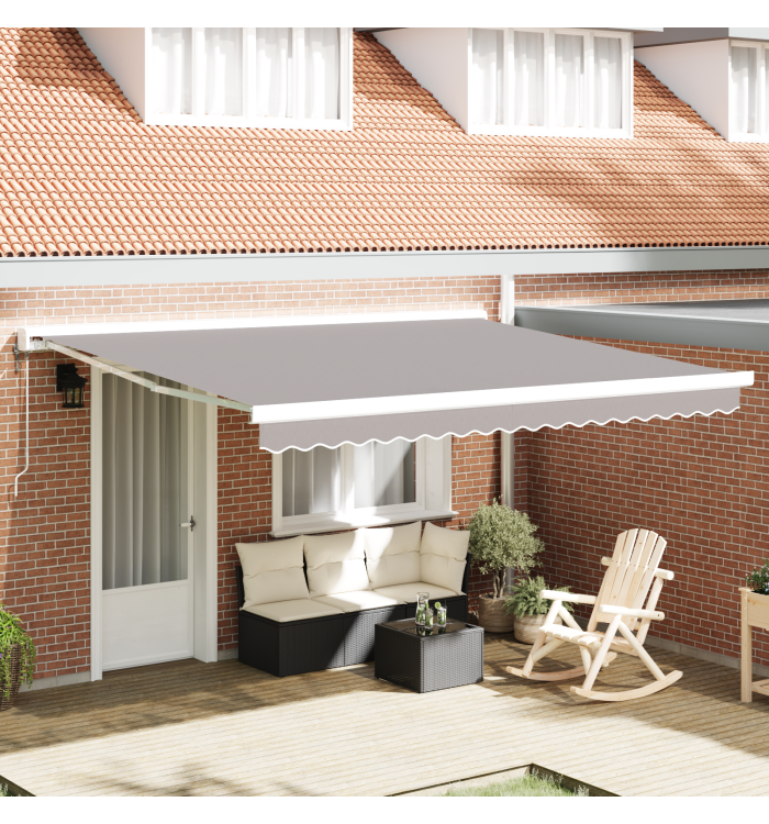 Tissu de remplacement pour store pour cadre de 4x3,5 m Gris clair | Mobilier & Déco