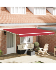 Auvent Rétractable Manuel Bleu Marine 400x300 cm, Tissu de remplacement pour auvent pour cadre de 4x3 m Rouge | Mobilier & Déco