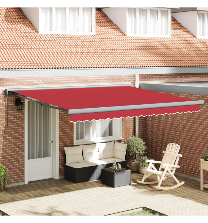 Auvent rétractable automatique Rouge 400x300 cm, Tissu de remplacement pour auvent pour cadre 4x3 m Rouge | Mobilier & Déco