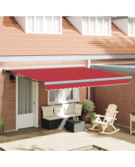 Auvent rétractable automatique Rouge 400x300 cm, Tissu de remplacement pour auvent pour cadre 4x3 m Rouge | Mobilier & Déco