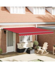 Auvent Rétractable Manuel Rouge 400x350 cm, Tissu de Remplacement pour Auvent pour Cadre 4x3.5 m Rouge | Mobilier & Déco