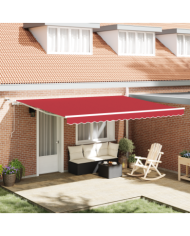 Auvent Rétractable Automatique avec LED Rouge 450x300 cm | Mobilier & Déco