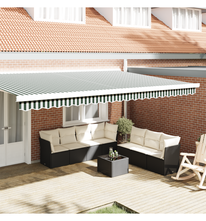 Baldaquin pour cadre de 5 m Vert et Blanc 4.8x0.2 m | Mobilier & Déco