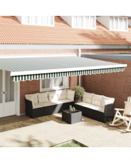 Baldaquin pour cadre de 5 m Vert et Blanc 4.8x0.2 m | Mobilier & Déco