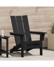 Chaise Adirondack pliante Noire 74,5x80,5x90 cm HDPE | Mobilier & Déco