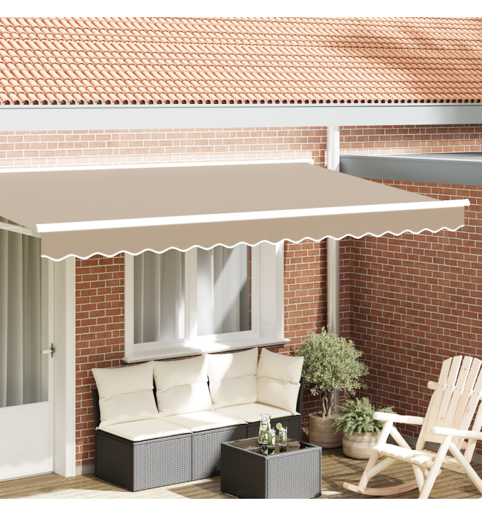 valance d'auvent pour cadre de 4 m Beige 3.8x0.2 m | Mobilier & Déco