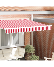 Auvent Valence pour Cadre de 2.5 m Rouge et Blanc 2.3x0.2 m | Mobilier & Déco