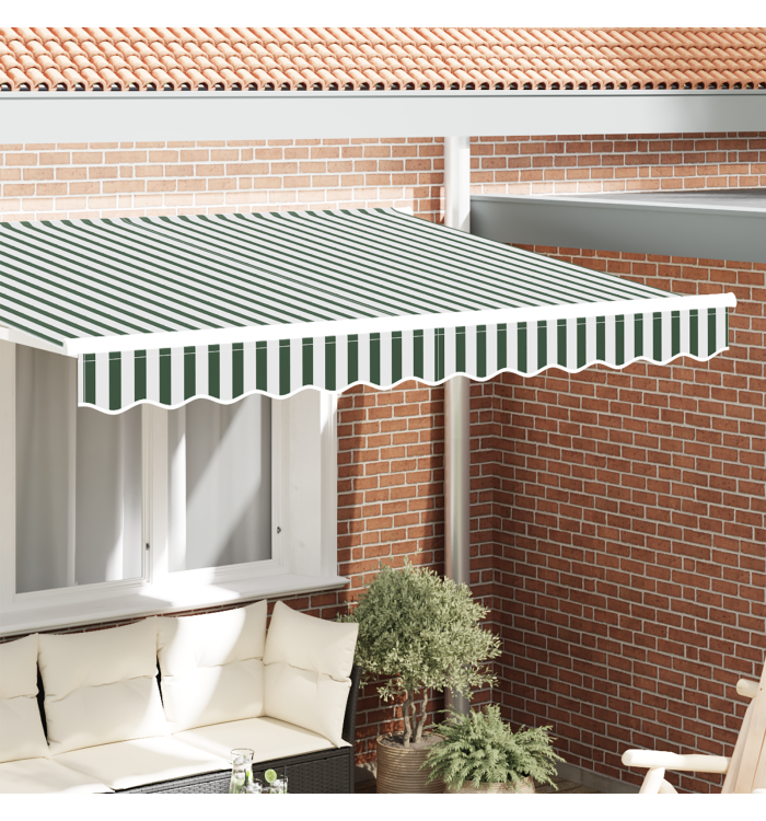 Valance d'Auvent pour cadre de 3 m Vert et Blanc 2.8 x 0.2 m | Mobilier & Déco