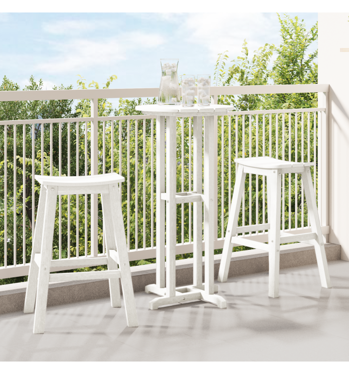 Tabourets de Bar 2 pcs Blanc HDPE | Mobilier & Déco