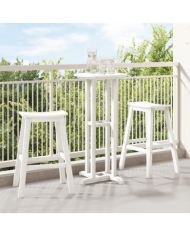 Tabourets de Bar 2 pcs Blanc HDPE | Mobilier & Déco