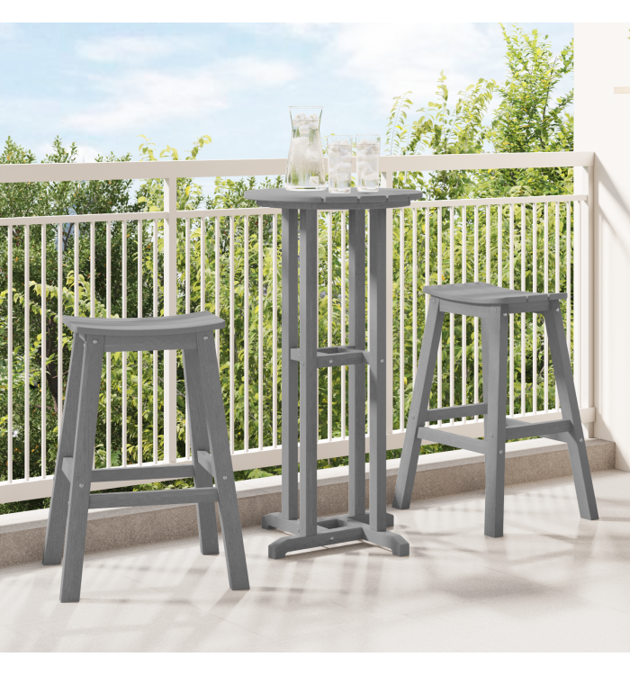Tabourets de bar 2 pcs Gris clair HDPE | Mobilier & Déco