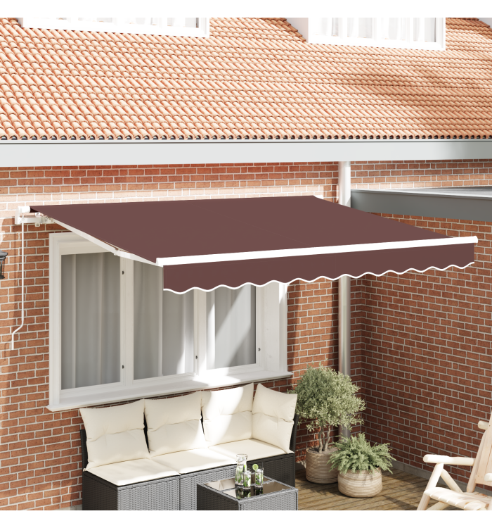 Tissu de remplacement pour auvent pour cadre de 3.5x2 m marron | Mobilier & Déco