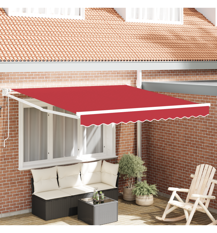 Store rétractable automatique Rouge 350x250 cm, Tissu de remplacement pour store pour cadre de 3.5x2.5 m Rouge | Mobilier & Dé