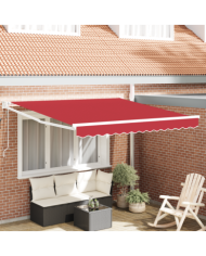 Store rétractable automatique Rouge 350x250 cm, Tissu de remplacement pour store pour cadre de 3.5x2.5 m Rouge | Mobilier & Dé