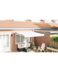 Auvent automatique rétractable Blanc 300x250 cm, Tissu de remplacement pour auvent 3x2,5 m Blanc | Mobilier & Déco