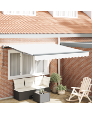 Auvent rétractable automatique blanc 350x250 cm, Tissu de rechange pour auvent 3.5x2.5 m cadre blanc | Mobilier & Déco