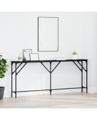 Table Console Chêne Noir 180x23x75 cm Bois Ingénierie | Mobilier & Déco