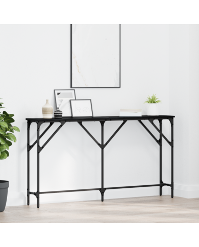 Table Console Chêne Noir 140x23x75 cm Bois d'Ingénierie | Mobilier & Déco