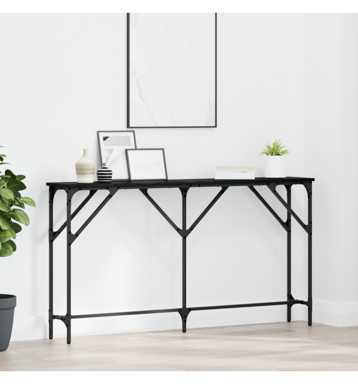 Table Console Chêne Noir 140x23x75 cm Bois d'Ingénierie | Mobilier & Déco