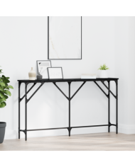 Table Console Chêne Noir 140x23x75 cm Bois d'Ingénierie | Mobilier & Déco