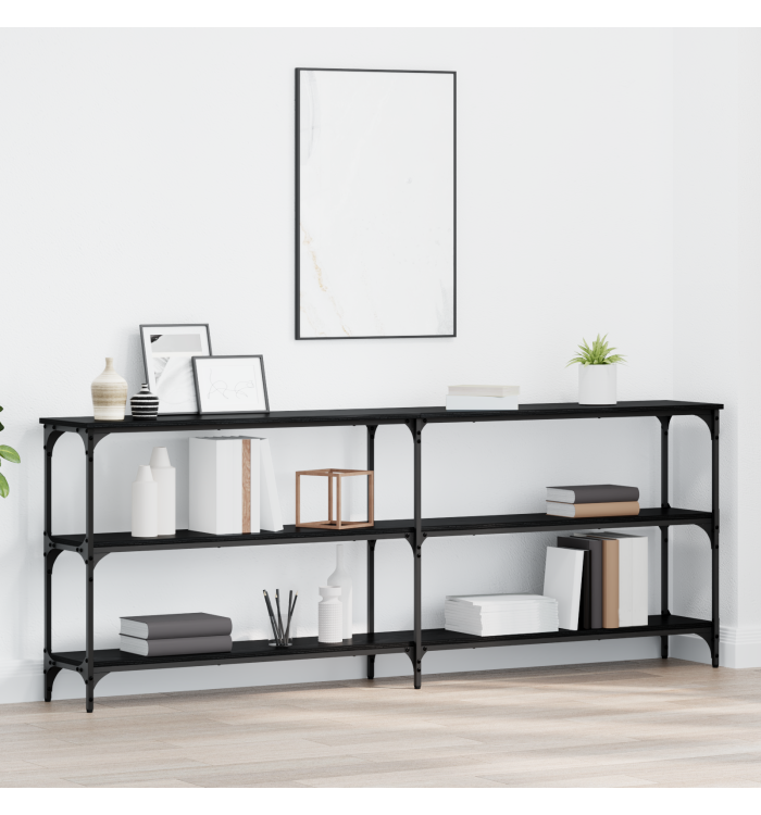 Table Console Chêne Noir 200x29x75 cm Bois d'ingénierie | Mobilier & Déco