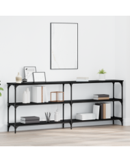 Table Console Chêne Noir 200x29x75 cm Bois d'ingénierie | Mobilier & Déco