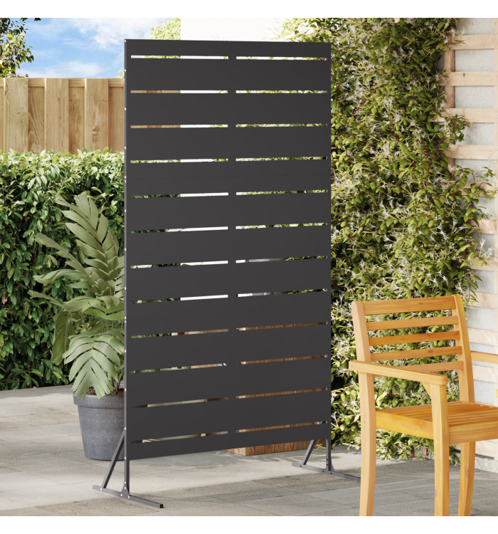 Écran de confidentialité 180 cm en acier noir | Mobilier & Déco