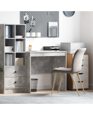 Bureau en béton gris 80x50x76 cm en bois d'ingénierie | Mobilier & Déco