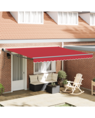 Auvent Rétractable Automatique Rouge 400x300 cm, Tissu de Remplacement pour Auvent pour Cadre de 4x3 m Rouge | Mobilier & Déco
