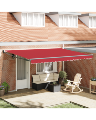 Store Rétractable Manuel Rouge 450x300 cm, Tissu de Remplacement pour Store pour Cadre de 4,5x3 m Rouge | Mobilier & Déco