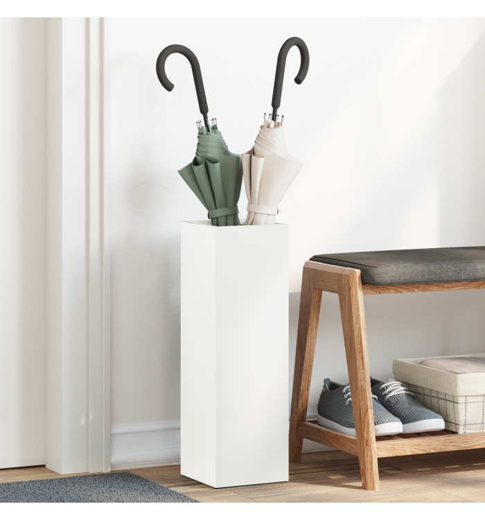 Stand de Parapluie Blanc Bois Moyen Support de Parapluie Blanc | Mobilier & Déco