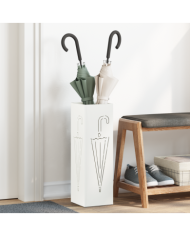 Porte-parapluie Blanc Métal Compact Porte-parapluie | Mobilier & Déco