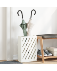 Porte-parapluies Blanc Métal Compact Décoratif Porte-parapluies | Mobilier & Déco