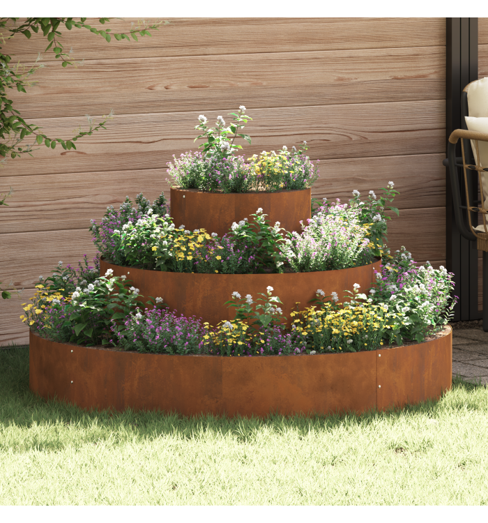 Pot en Métal Acier Corten Ø 120 cm Incrustations Décoratives | Mobilier & Déco