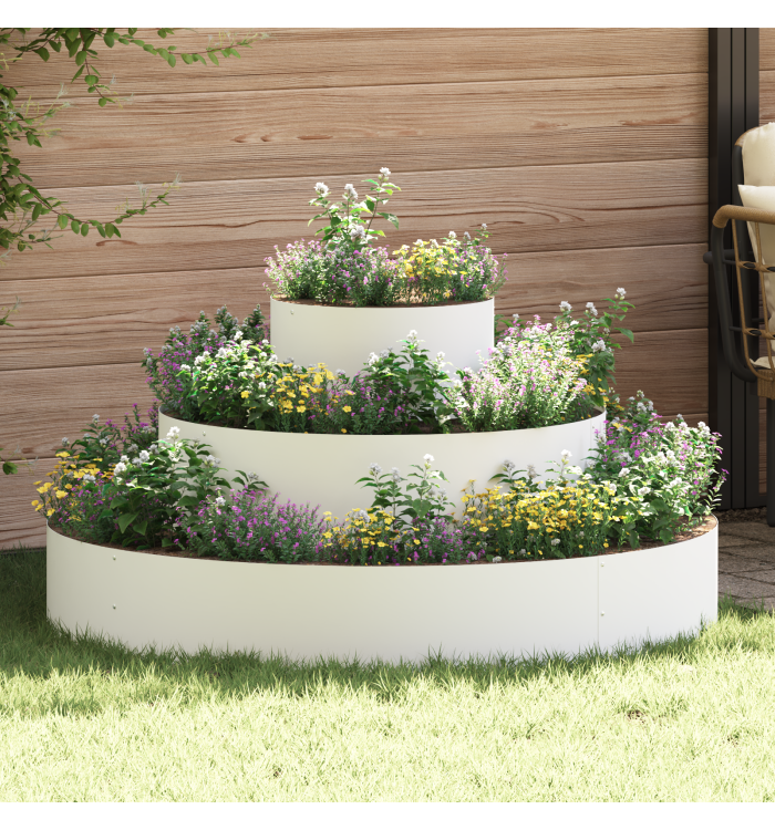 Pot en métal Acier/blanc Acier recouvert de poudre Grand Simple | Mobilier & Déco