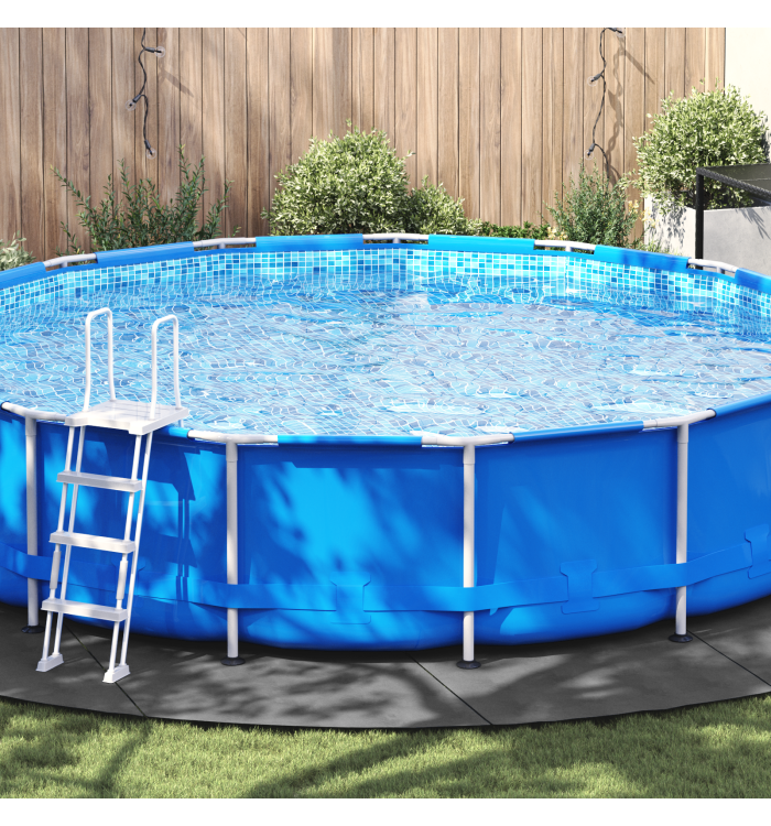 Couvre-piscine rond Gris clair Plastique Ø 610 cm Couvre-piscine | Mobilier & Déco