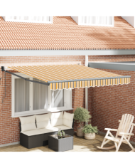 Auvent Rétractable Automatique Rayé Multicolore 350x250 cm | Mobilier & Déco